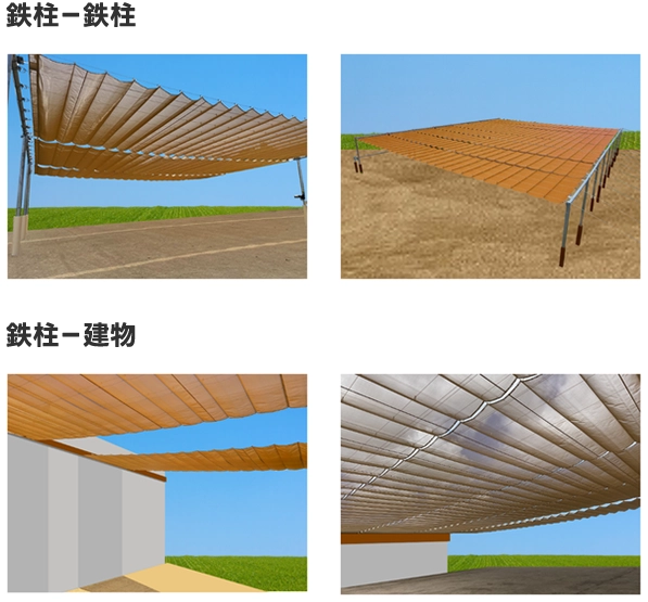 日陰にしたい場所に応じた選べる設置パターン